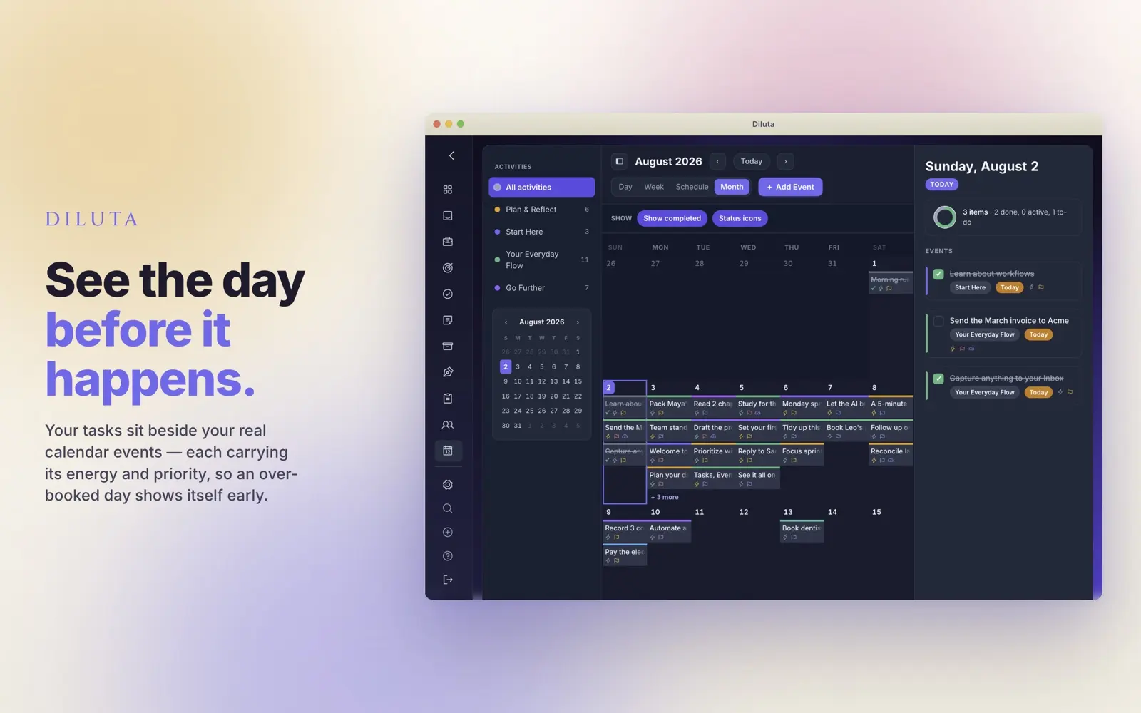 Calendar + tasks together